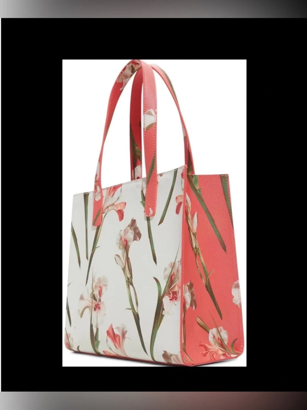 Ted Baker The Icon White Coral Iris Floral Print Large Tote Bag NWT
